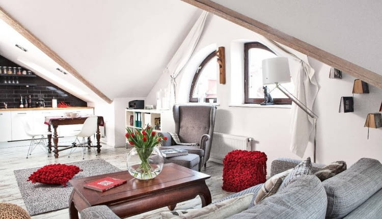 poddasze użytkowe, mieszkanie, strych, aranżacja wnętrz