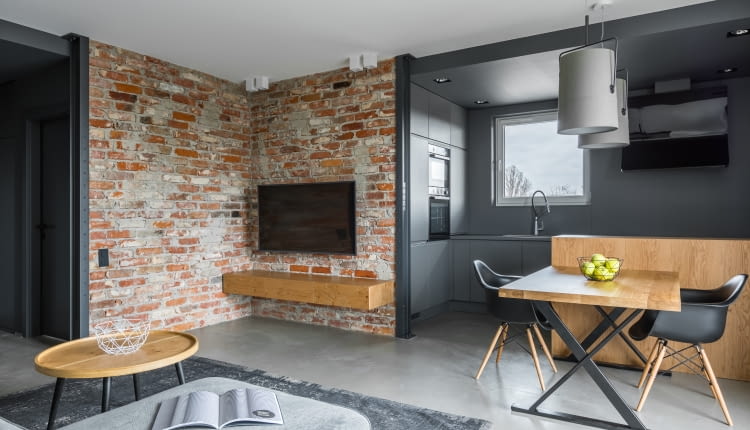 Salon w stylu loft