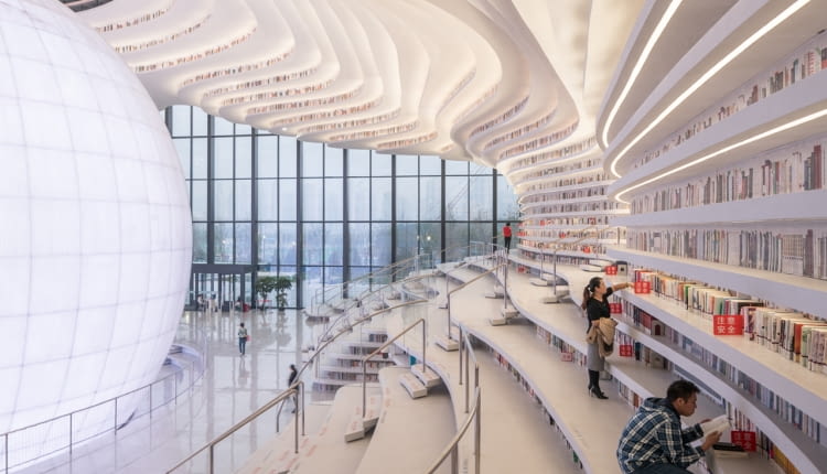Biblioteka Binhai w Tianjin, projekt: MVRDV, Koarchitekci: Tianjin Urban Planning and Design Institute (TUPDI)