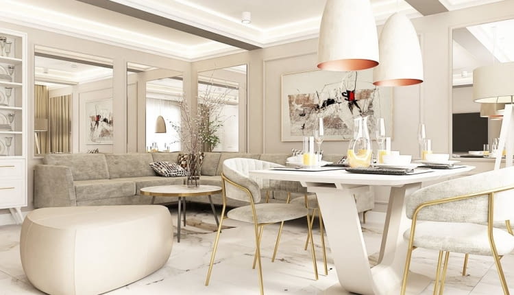 Dom w Rzeszowie: eleganckie wnętrza w jasnej kolorystyce