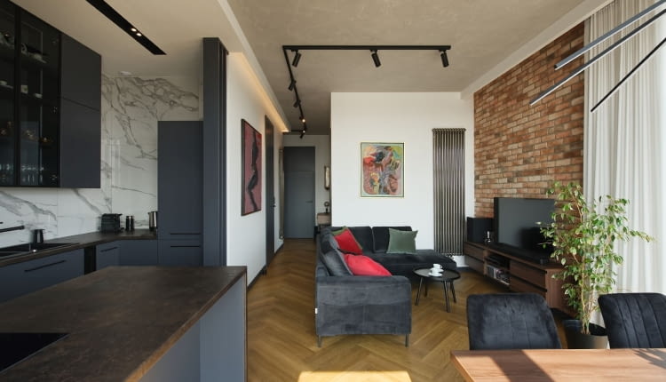 Mieszkanie w stylu soft loft- projekt m-studio