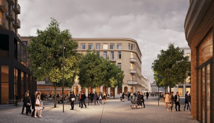 Plac Pięciu Rogów w Warszawie. Proj. WXCA