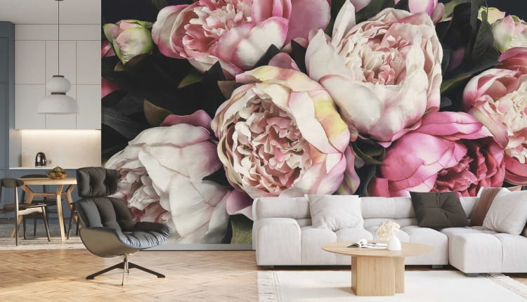 Mural z motywem kwiatów XXL