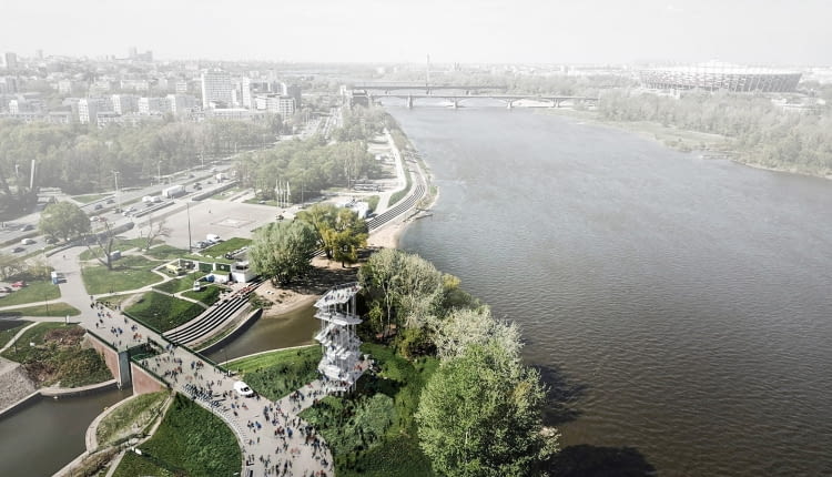 Wieża widokowa na Cyplu Czerniakowskim w Warszawie, workplace