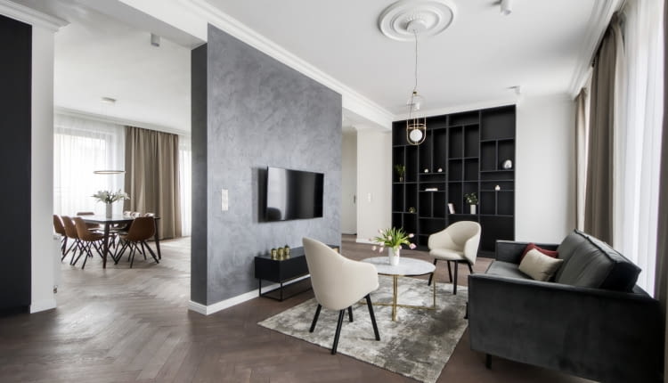 Widok na strefę dzienną