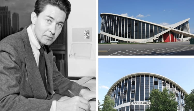 Z lewej: Macej Nowicki; Z prawej: Dorton Arena, proj. Maciej Nowicki
