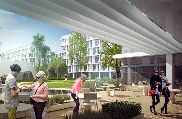 Tak mogłyby wyglądać biurowce na terenie gdańskiego Airport City. Koncepcja JSK Architekci.