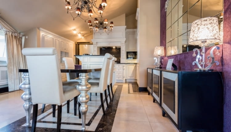 Jadalnia glamour - elegancka i ponadczasowa aranżacja