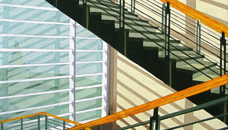 Klatka schodowa 2, akryl na płótnie, 33 x 27 cm, 2007.