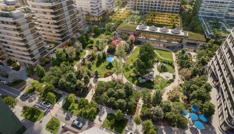 Ogrody Towarowa - widok z lotu ptaka