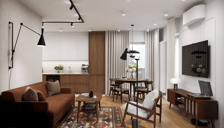 63-metrowe mieszkanie inspirowane stylem mid-century