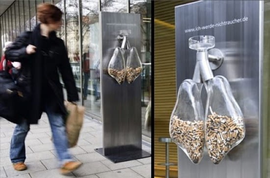 popielniczka w kształcie płuc, design