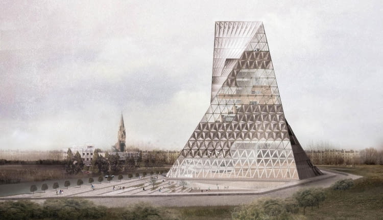 Wieża Książek - biblioteka na warszawskim Mokotowie. Proj. Just Open Architekcture