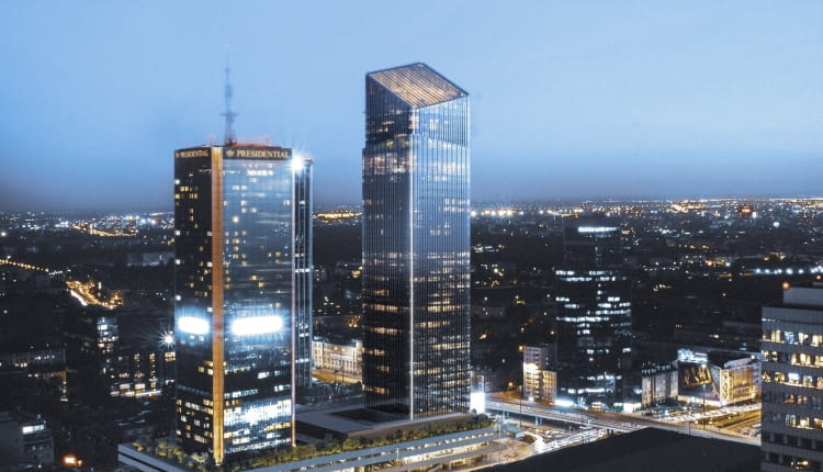 Lilium Tower w Warszawie. Proj. APA Wojciechowski