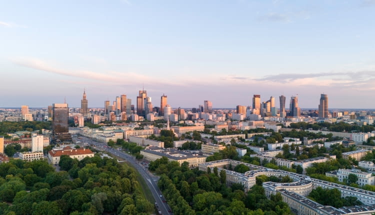 Warszawa - widok na centrum miasta