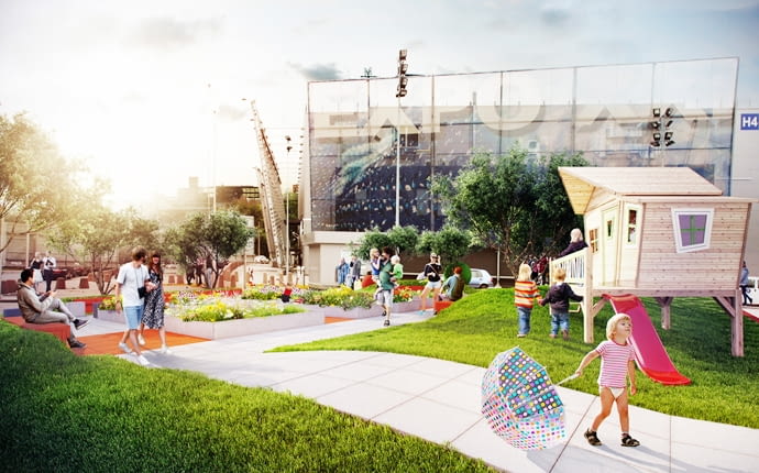 Wizualizacja tegorocznego ogrodu pokazowego. Projektant: Bartłomiej Gasparski, Palmett Markowe Ogrody S.C.