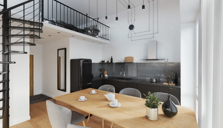 Bateria zlewozmywakowa stojąca z wyciąganą elastyczną wylewką Libretto