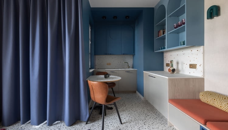 Aranżacja 28-metrowej kawalerki w Gdańsku