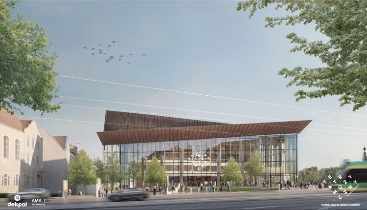Nowa siedziba Teatru Muzycznego w Poznaniu. Widok od ul. Św. Marcin