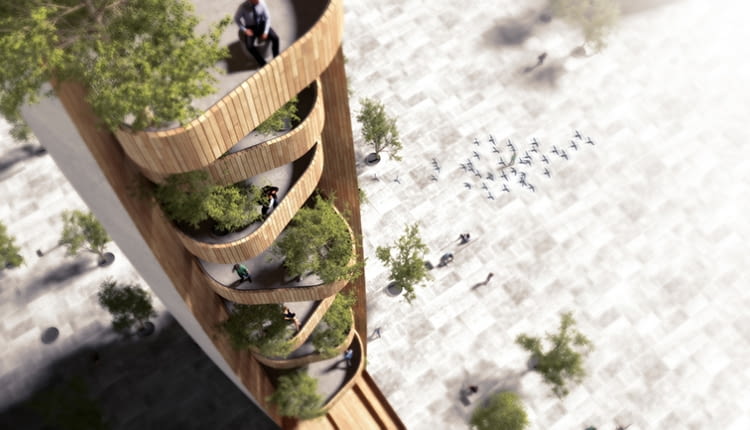 Ascencion - wieża widokowa z Zagrzebiu. Proj. Superspace.