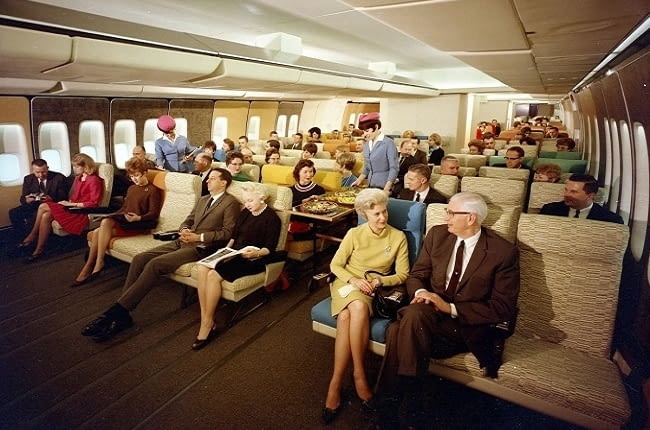 Boeing 747, samolot, podróże samolotem w latach 70.