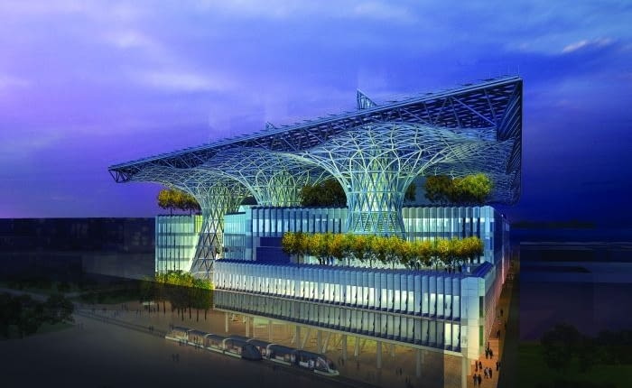 Masdar Headquarters w Abu Dhabi proj. Adrian Smith + Gordon Gill Architecture.