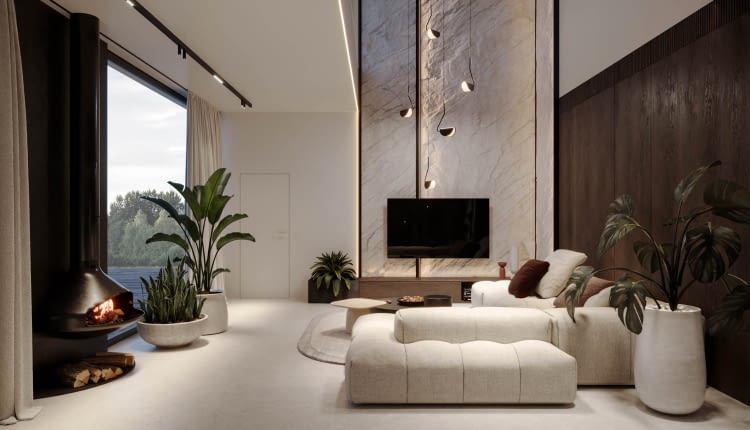 Dom na skarpie - aranżacja wnętrz projektu MODEKO.STUDIO