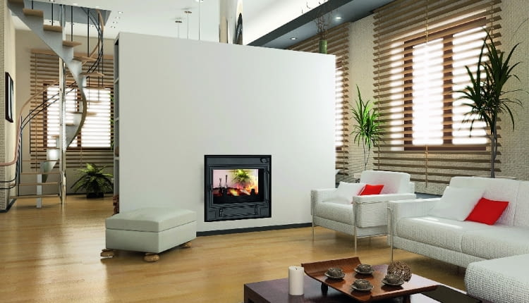 kominek, salon, obudowa kominka