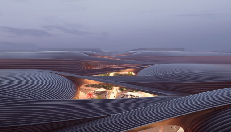 Międzynarodowe Centrum Wystawowe w Pekinie. Proj. Zaha Hadid Architects
