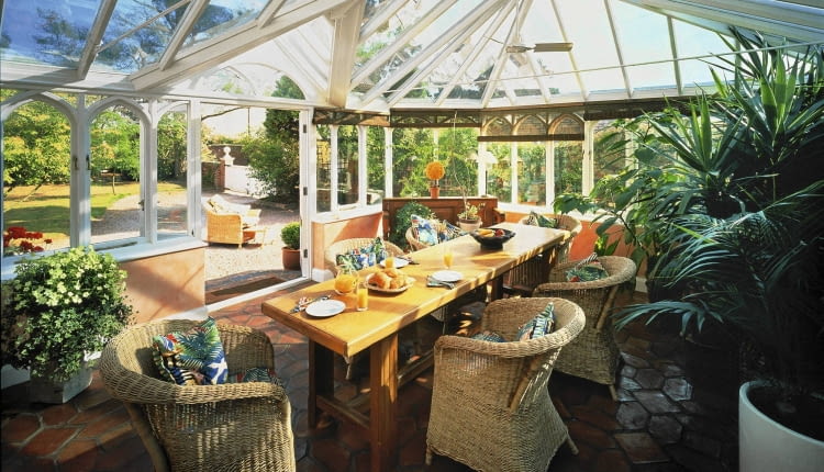 Domestic conservatory, interior view