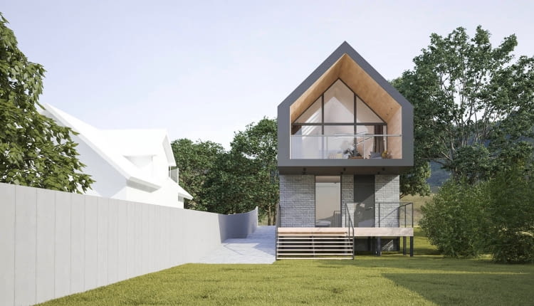 Dom nad jeziorem. Proj. 3XB Architekci Filip Banach