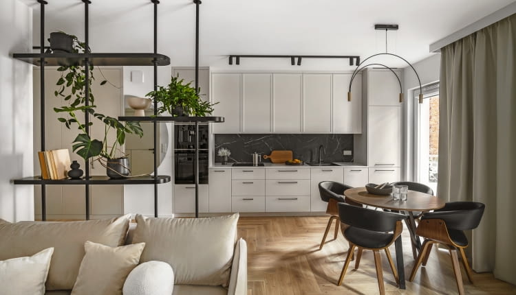 Mieszkanie pokazowe w łódzkiej FUZJI - projekt Decoroom & Archicom