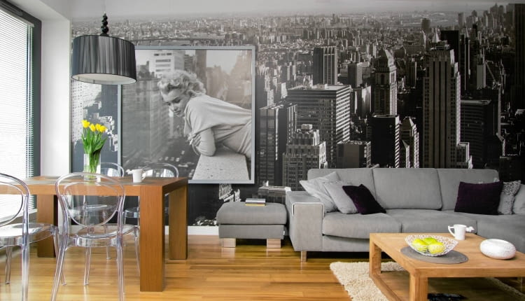 salon, fototapeta, aranżacja salonu