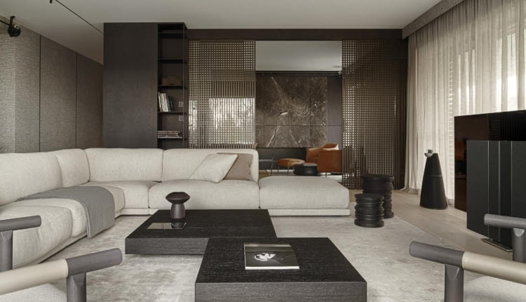 Apartament Black Amber na Mokotowie - projekt pracowni Bajer Sokół Team