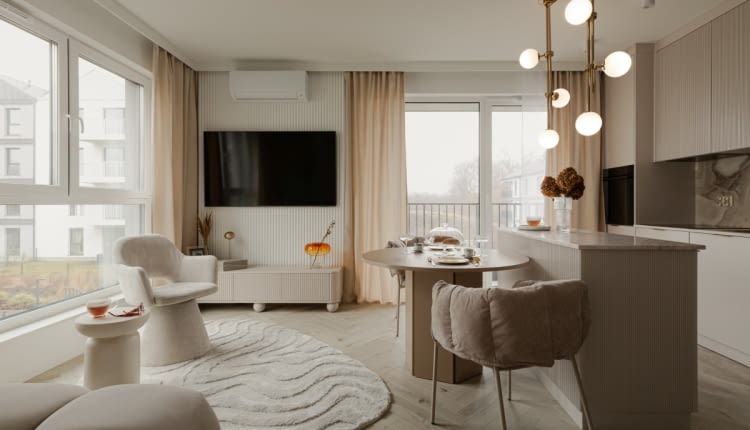 Monochromatyczny apartament w Gdyni