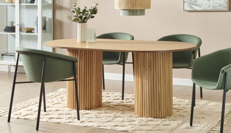 Stół do jadalni owalny 180 x 100 cm jasne drewno SHERIDAN