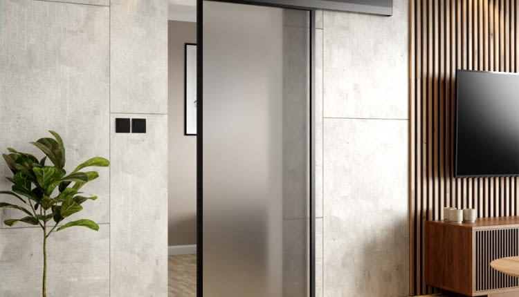 DRZWI PRZESUWNE SYSTEM 65 ALUMINIUM CZARNE SATYNA