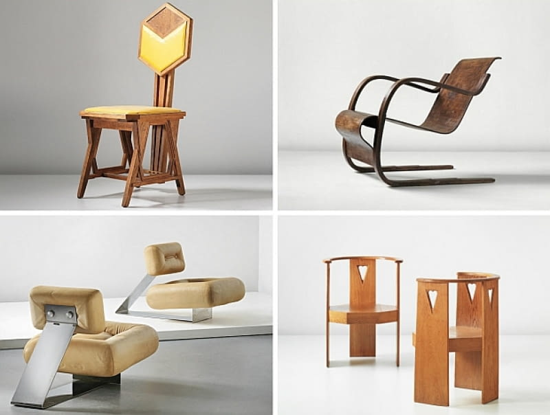 Meble z aukcji "The Architect" zorganizowanej przez londyński dom aukcyjny Phillips. klasyki designu, najlepszy design, najbardziej znane meble, znane meble, wielcy projektanci