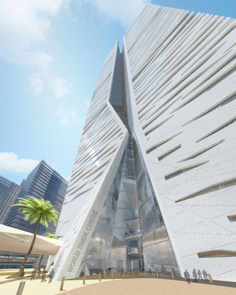 World Trade Centre w dzielnicy finansowej King Abdullah Financial District - KAFD w Rijadzie, Arabia Saudyjska. Projekt: londyński oddział pracowni Gensler. arabia saudyjska, world trade centre, world trade center, rijad, gensler, wieżowce, biurowiec