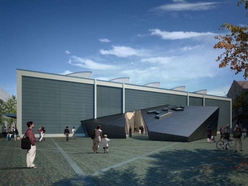 Projekt fasady libeskind, muzeum żydowskie, akademia, berlin, projekt