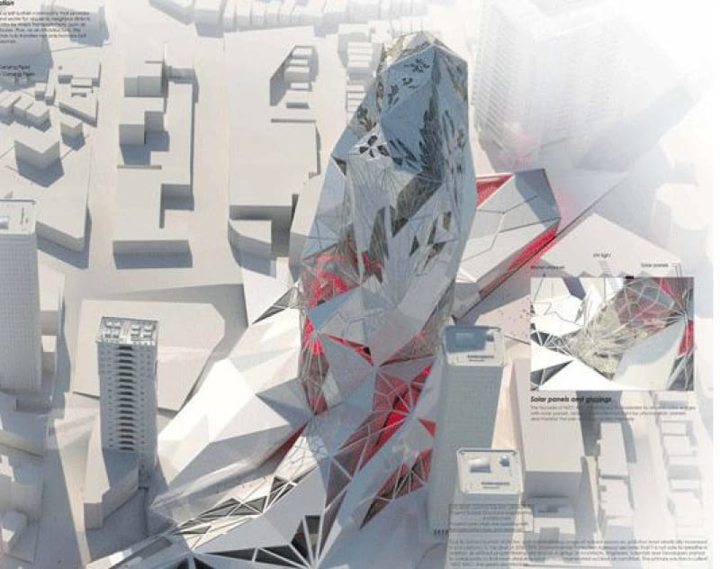 Pierwsze miejsce: Neo Arc - Kyu Ho Chun, Kenta Fukunishi, Jae Young Lee (USA) architektura, konkurs, wieżowce, nagrod, wieżowiec, evolo architecture, wizualizacje, Neo Arc, Kyu Ho Chun, Kenta Fukunishi, Jae Young Lee, usa