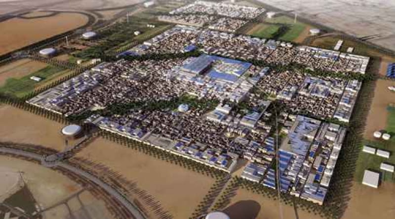 Centrum Masdaru, samowystarczalnego miasta przyszłości projektu LAVA,Laboratory for Visionary Architecture zrównoważone budownictwo, zjednoczone emiraty arabskie, foster, urbanistyka, miasto, abu dhabi