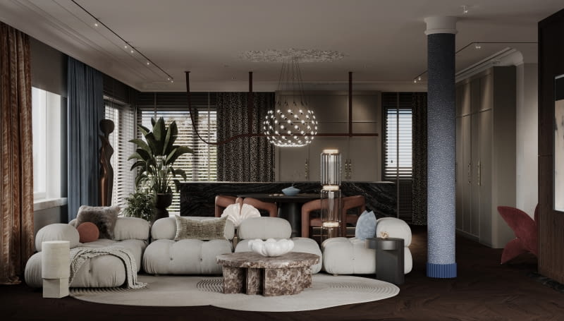 Z widokiem na park: warszawski penthouse projektu MODEKO Studio Z widokiem na park: warszawski penthouse projektu MODEKO Studio