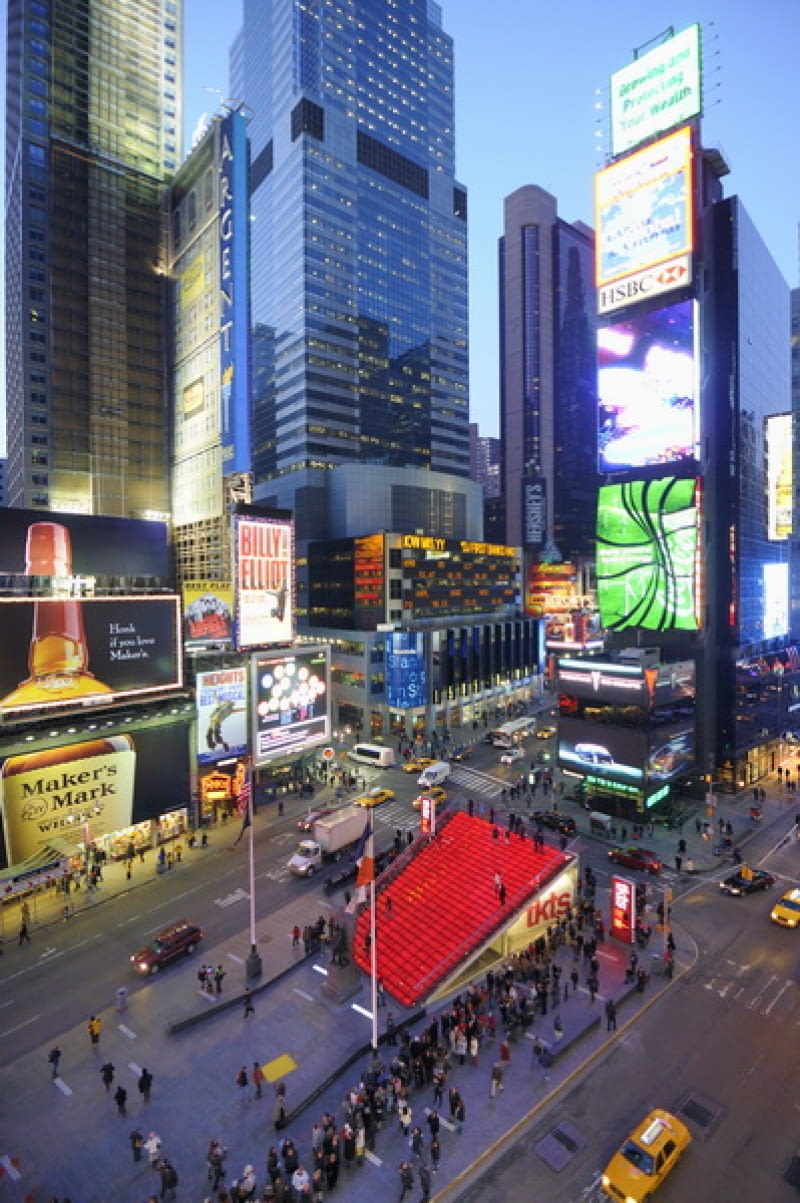 Kasy biletowe TKTS na Father Duffy Square manhattan, przestrzeń miejska, architektura, publiczne, nowy jork, plac, usa, father duffy square, pawilon