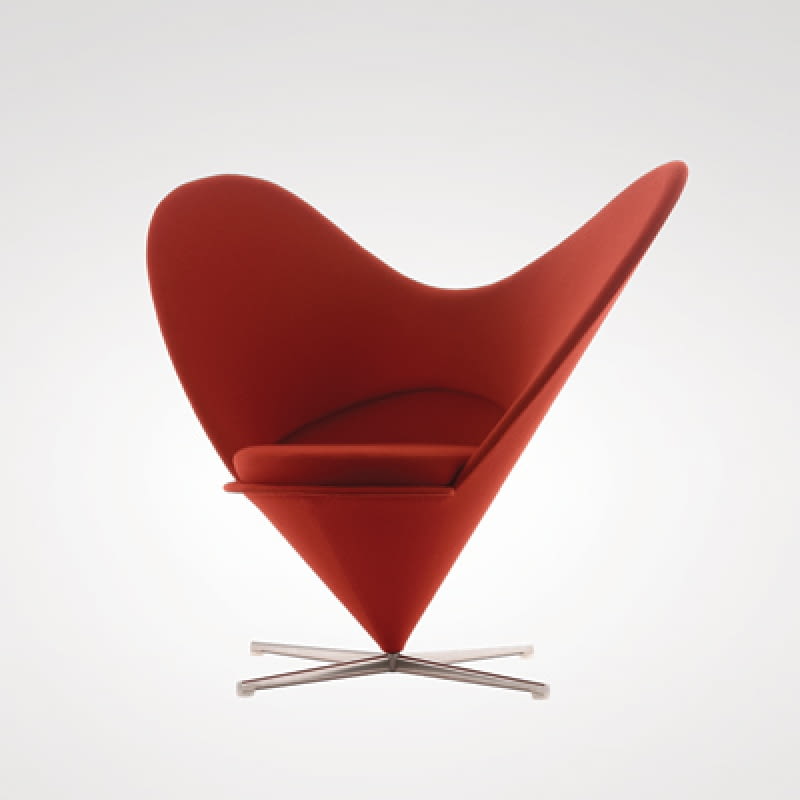 Heart Cone Chair, proj. Verner Panton verner panton, heart chair, fotele, design, duńskie wzornictwo