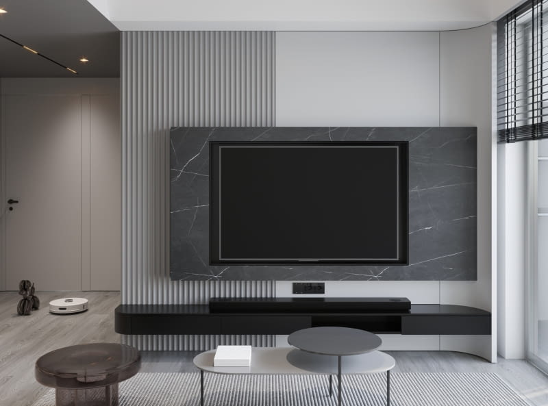 Małe mieszkanie w czerni i bieli