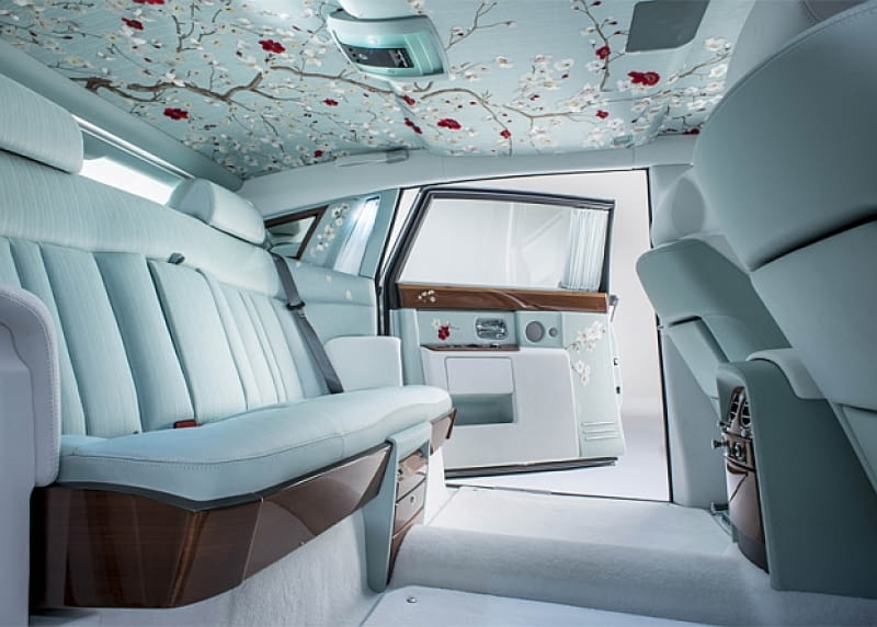 Phantom Serenity, czyli Rolls-Royce inspirowany Japonią samochód, Rollys-Royce, wnętrza, tapicerka, wystrój