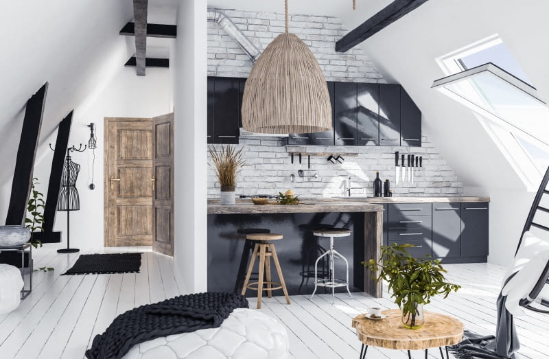 Jasne mieszkanie na strychu