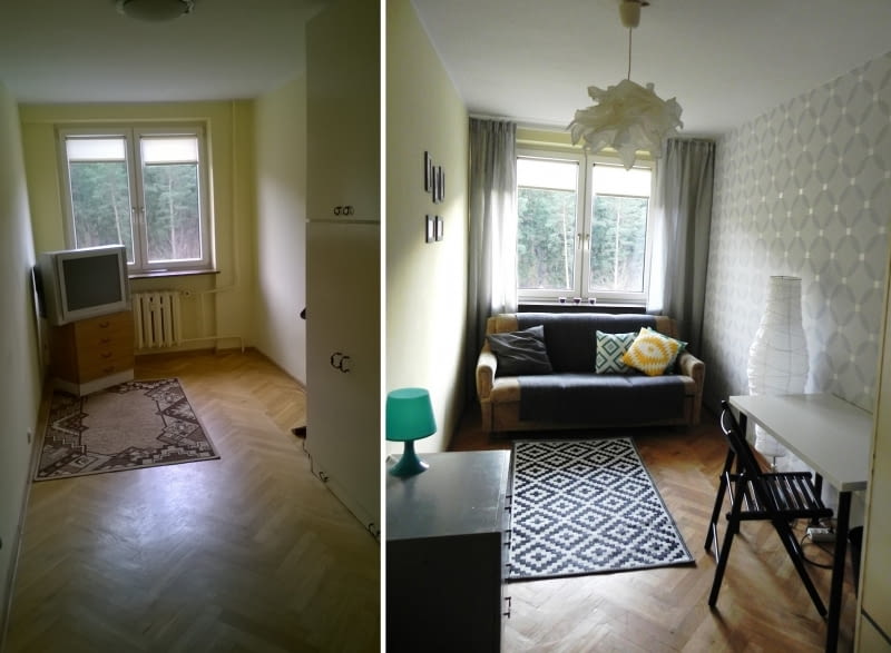 Pokój przed i po metamorfoza wnętrza