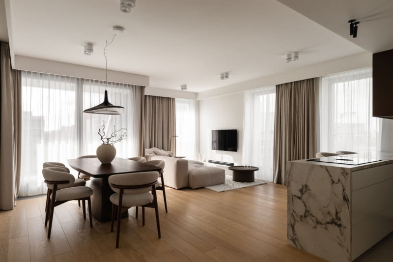 Minimalistyczny apartament RUUM studio w warszawskiej 19. Dzielnicy